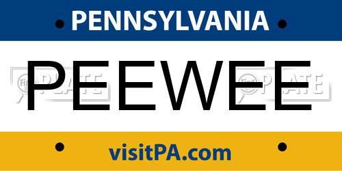 PEEWEE Pennsylvania License Plate