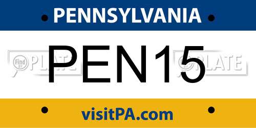 PEN15 Pennsylvania License Plate