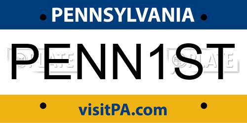 PENN1ST Pennsylvania License Plate