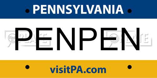 PENPEN Pennsylvania License Plate