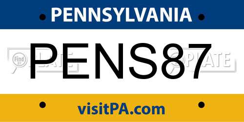 PENS87 Pennsylvania License Plate