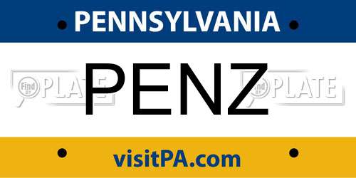 PENZ Pennsylvania License Plate