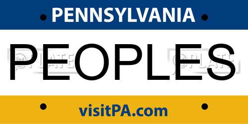 PEOPLES Pennsylvania License Plate