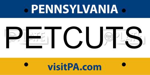 PETCUTS Pennsylvania License Plate