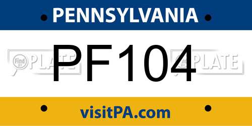 PF104 Pennsylvania License Plate
