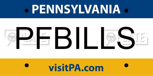 PFBILLS Pennsylvania License Plate