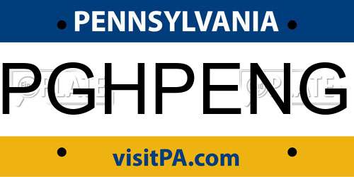 PGHPENG Pennsylvania License Plate