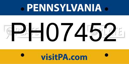 PH07452 Pennsylvania License Plate