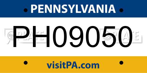 PH09050 Pennsylvania License Plate