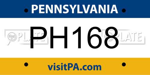 PH168 Pennsylvania License Plate