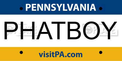PHATBOY Pennsylvania License Plate
