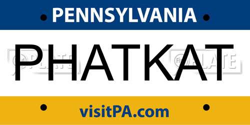 PHATKAT Pennsylvania License Plate