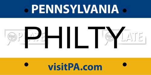 PHILTY Pennsylvania License Plate