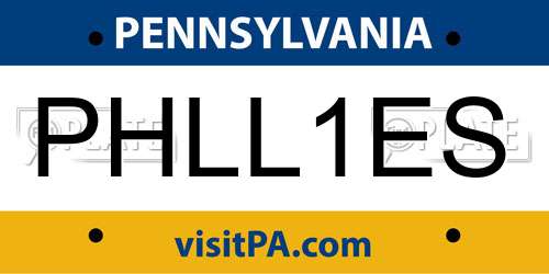 PHLL1ES Pennsylvania License Plate