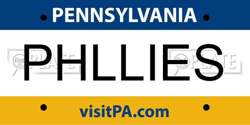 PHLLIES Pennsylvania License Plate