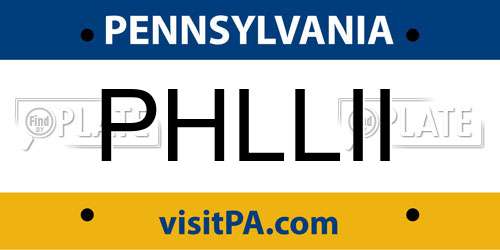 PHLLII Pennsylvania License Plate