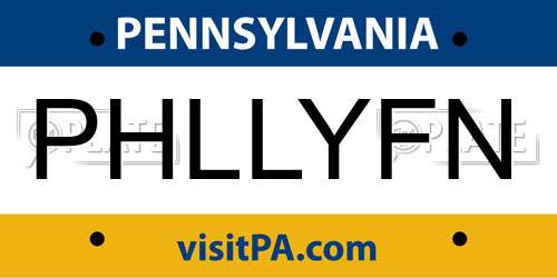 PHLLYFN Pennsylvania License Plate