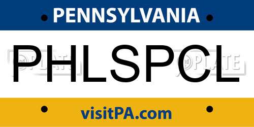 PHLSPCL Pennsylvania License Plate