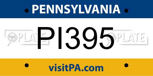 PI395 Pennsylvania License Plate
