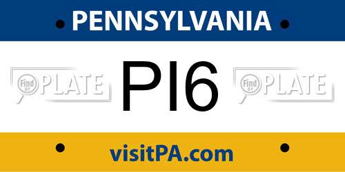 PI6 Pennsylvania License Plate