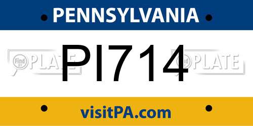 PI714 Pennsylvania License Plate