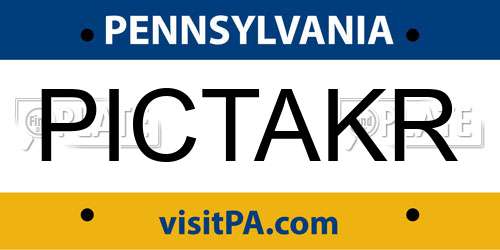 PICTAKR Pennsylvania License Plate