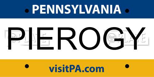 PIEROGY Pennsylvania License Plate