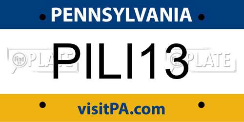 PILI13 Pennsylvania License Plate