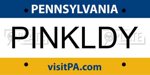 PINKLDY Pennsylvania License Plate