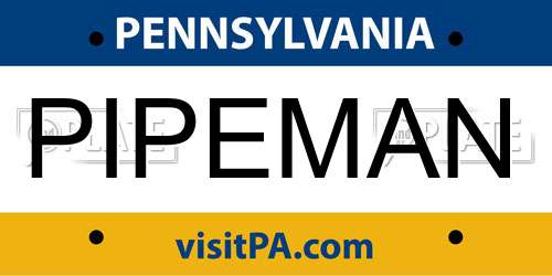 PIPEMAN Pennsylvania License Plate