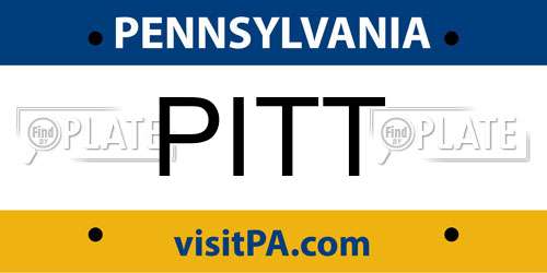 PITT Pennsylvania License Plate