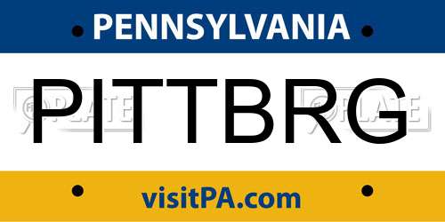 PITTBRG Pennsylvania License Plate