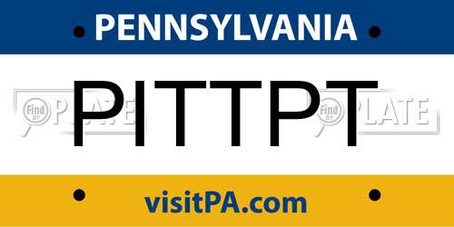 PITTPT Pennsylvania License Plate