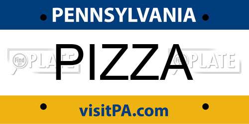PIZZA Pennsylvania License Plate