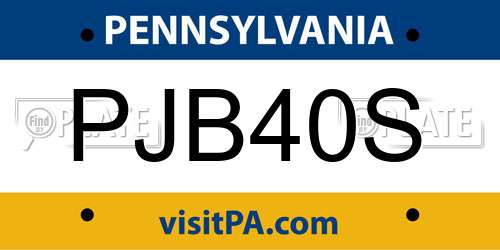 PJB40S Pennsylvania License Plate