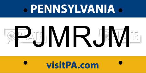 PJMRJM Pennsylvania License Plate