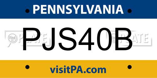PJS40B Pennsylvania License Plate
