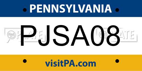 PJSA08 Pennsylvania License Plate