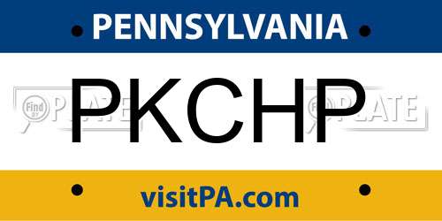 PKCHP Pennsylvania License Plate