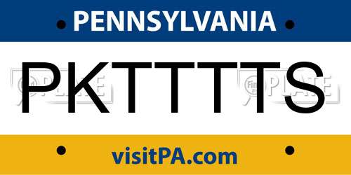 PKTTTTS Pennsylvania License Plate