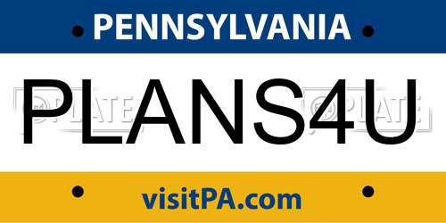 PLANS4U Pennsylvania License Plate