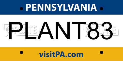PLANT83 Pennsylvania License Plate