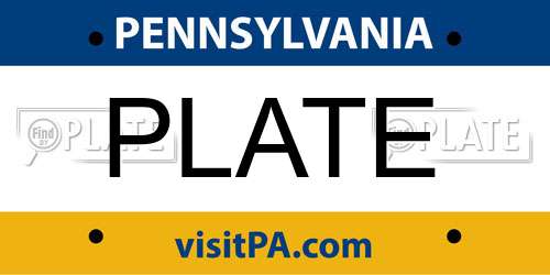 PLATE Pennsylvania License Plate
