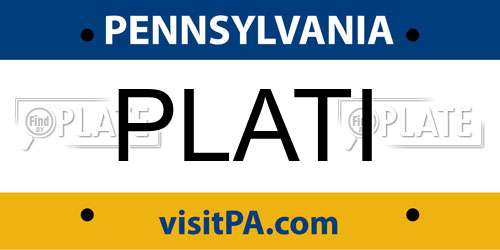 PLATI Pennsylvania License Plate
