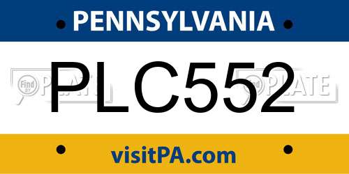 PLC552 Pennsylvania License Plate