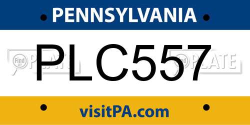 PLC557 Pennsylvania License Plate