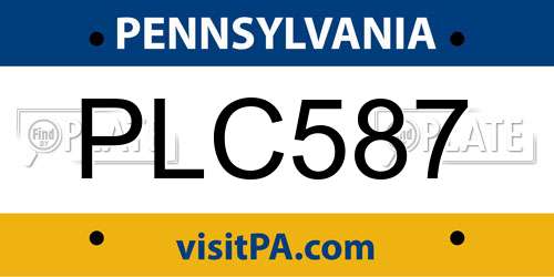 PLC587 Pennsylvania License Plate