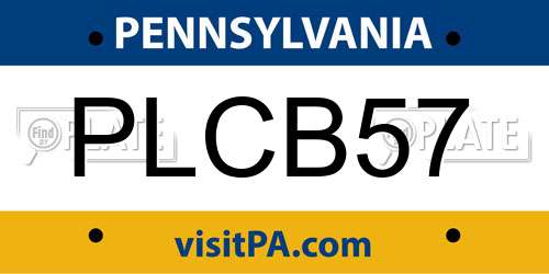 PLCB57 Pennsylvania License Plate