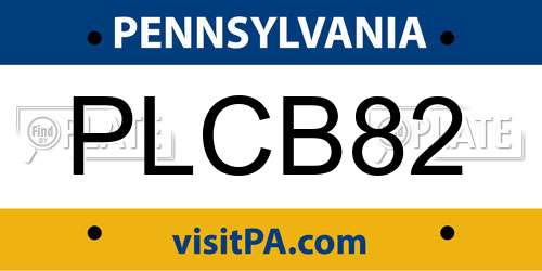 PLCB82 Pennsylvania License Plate