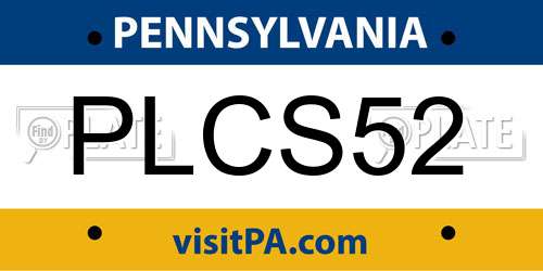 PLCS52 Pennsylvania License Plate